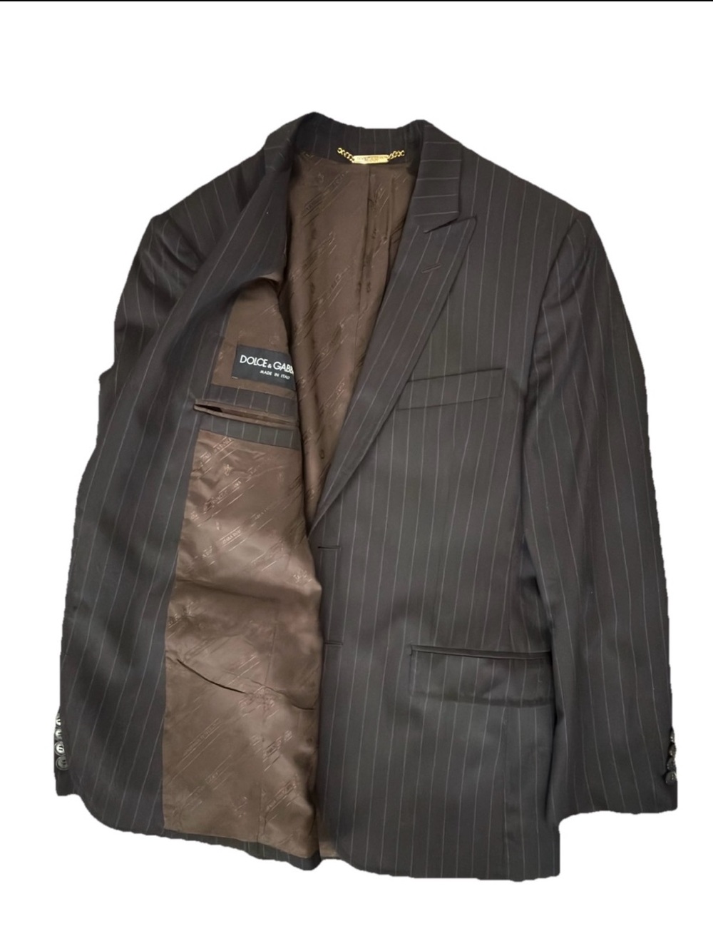 Dolce & Gabbana Men's Pinstripe Suit Jacket 100% Virgin Wool Italy IT 46 US 36 S